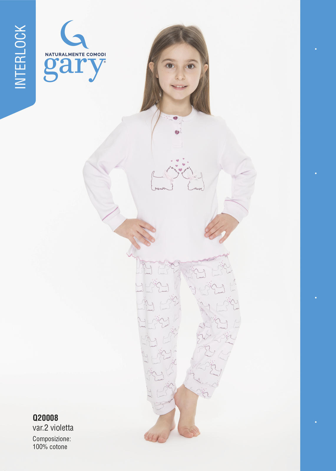 PIGIAMA BAMBINA M/L Q20008 Tellini S.r.l. Ingrosso Abbigliamento